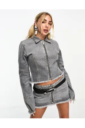 Weekday Ontario co-ord zip up denim jacket in eleven wash