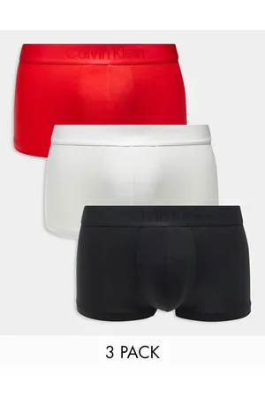 Calvin Klein CK Black 3-pack low rise trunks in black, white and red