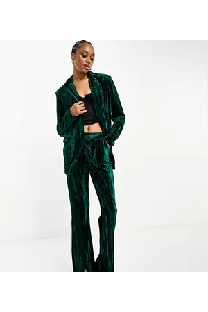Extro & Vert Tall Tailored velvet blazer in co-ord emerald