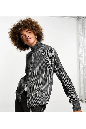 COLLUSION Knitted double ended zip through plated jumper in