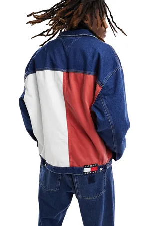 Tommy Hilfiger Aiden oversized denim trucker jacket in mid wash