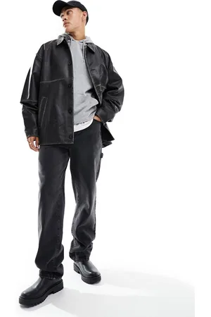 ASOS Oversized real leather shacket in