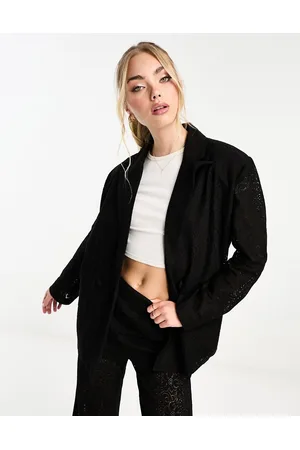 The Frolic Lace oversized suit blazer in co-ord