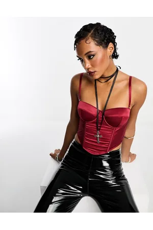 ASOS Satin padded underwire corset with detachable straps in