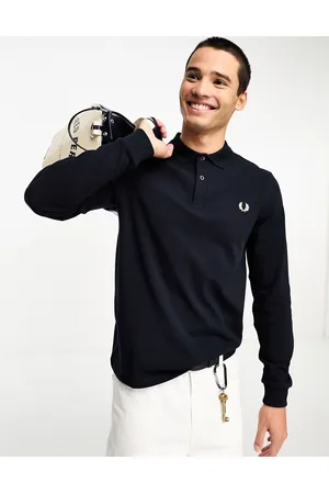 Fred Perry Plain long sleeve polo shirt in