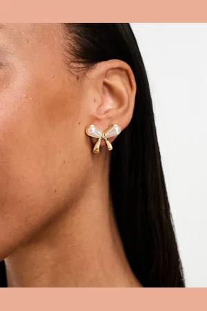 True Decadence Faux pearl bow stud earrings in