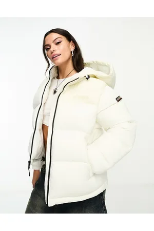 Napapijri Hornelen hooded puffer jacket in cream