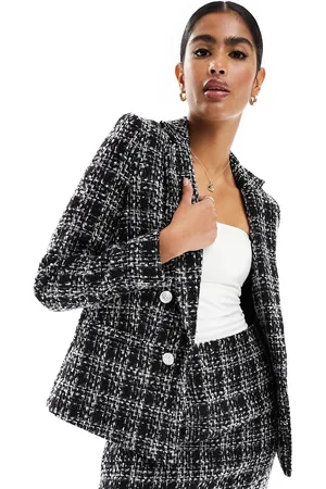 New Look Co-ord boucle check blazer in