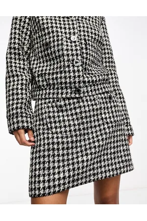 Morgan Boucle mini skirt co-ord in dogstooth