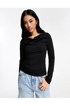 New Look Long sleeve cowl neck top in