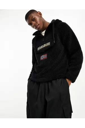 Napapijri Burgee sherpa 1/4 zip hooded fleece in