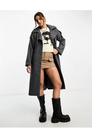 Object Formal chuck on wool trench coat in check