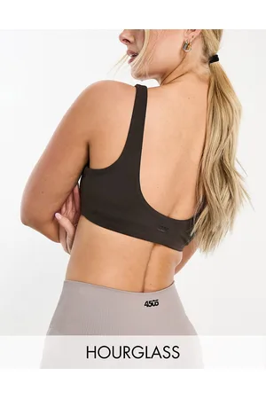 ASOS Hourglass plunge front medium support sports bra in soft touch fabric in