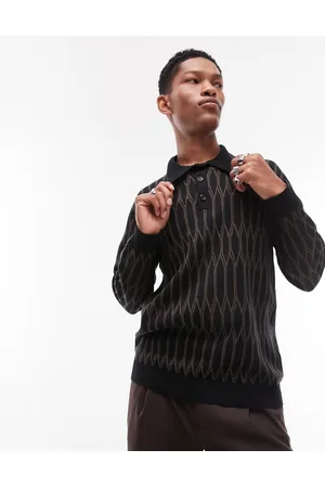 Topman Smart geo polo in brown
