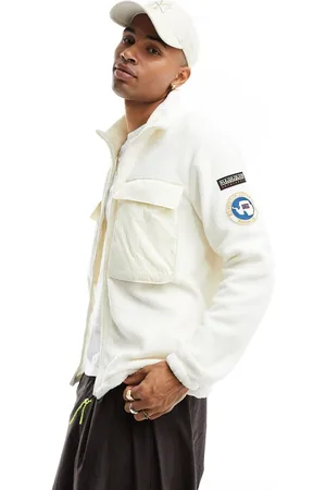 Napapijri Step zip up sherpa fleece in off