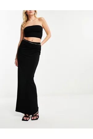 Flounce London Twist front maxi skirt in