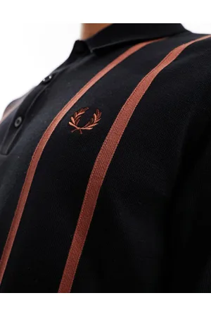 Fred Perry Veritcal stripe knitted polo in