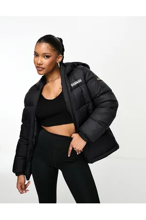 Napapijri Box Mid length water-repellent hooded puffer jacket in