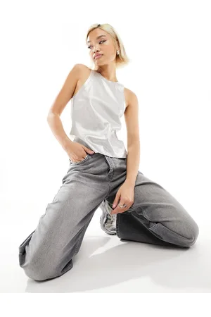 MANGO Metallic front vest in