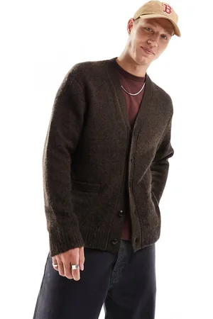 Abercrombie & Fitch Fuzzy melange knit cardigan in