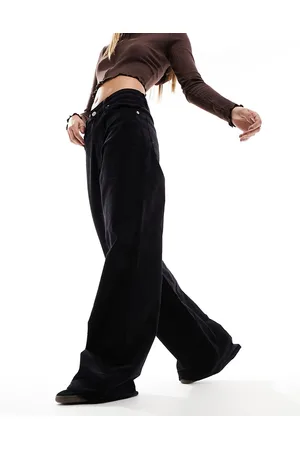 MANGO Cord relaxed straight leg jeans in