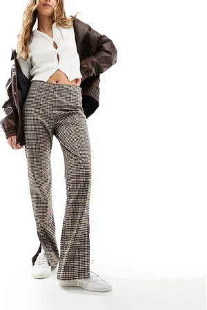 JDY Trousers with slits in check