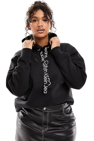 Calvin Klein Plus logo drawcord hoodie in