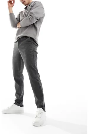 Only & Sons Smart jersey trouser in dark grey check