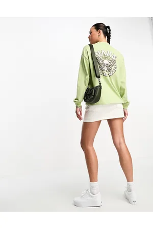 Vans High neck long sleeve back print t-shirt in