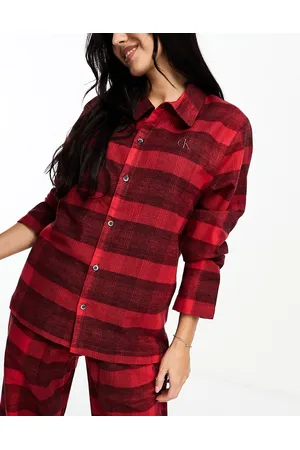 Calvin Klein Lounge flannel button down shirt in check print