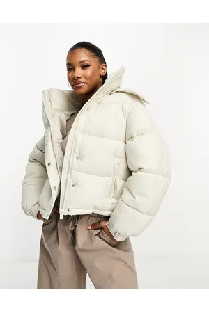 Sixth June Textured puffer jacket in beige