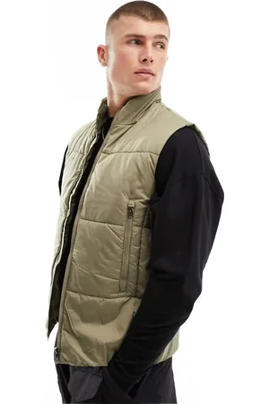 Only & Sons Funnel neck gilet in stone