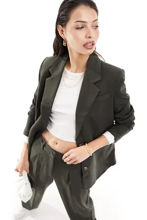 VERO MODA Tailored blazer co-ord in khaki