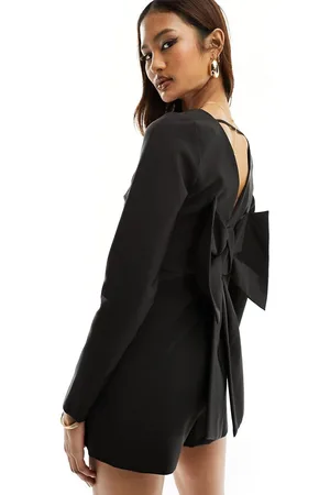 River Island Bow back blazer playsuit in