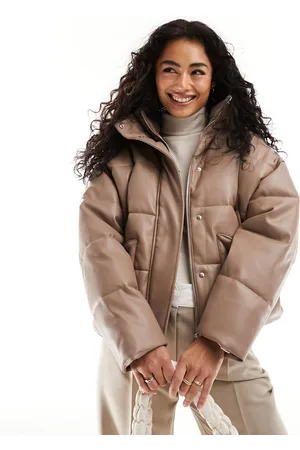 River Island PU puffer jacket in