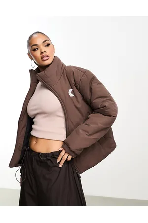 Karl Kani OG puffer jacket in with wavy zip detail