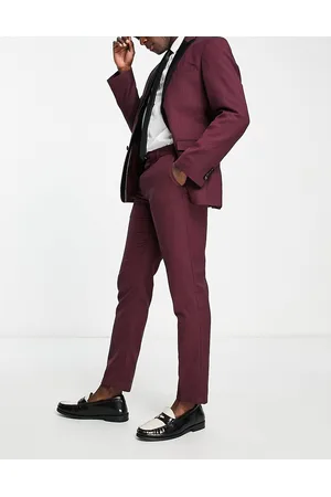 New Look Slim suit trouser in burgundy