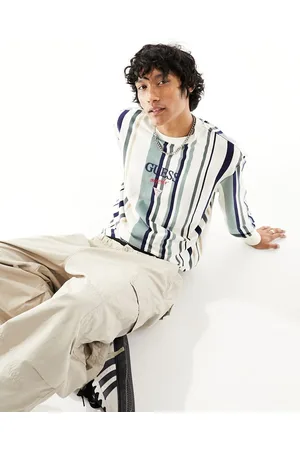 Guess Originals jan stripe long sleeve tee in cream