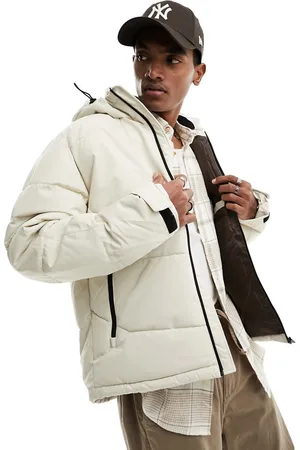 JACK & JONES Puffer jacket with contrast zip in beige
