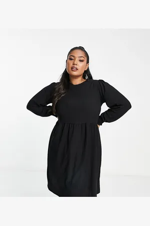 New Look New Look Curve long sleeve smock mini dress in