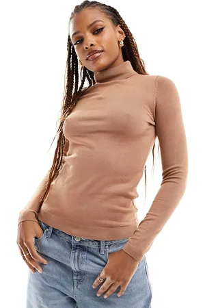 Pimkie Knitted roll neck top in camel