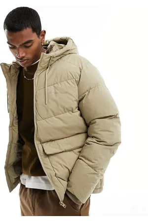 JACK & JONES Puffer jacket with hood in beige