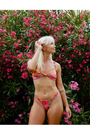 Billabong X Amanda Djerf Sunny Coast ruched bikini bottom in retro floral