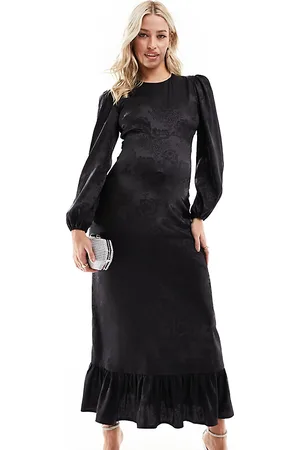 Flounce London Satin maxi dress in