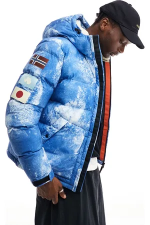 Napapijri Raspeball puffer jacket with logo patches in snow print