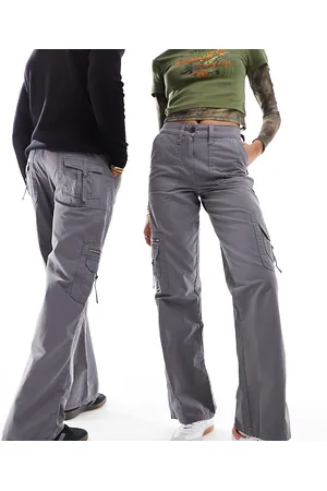 Reclaimed Unisex Y2K utility trouser in washed charcoal