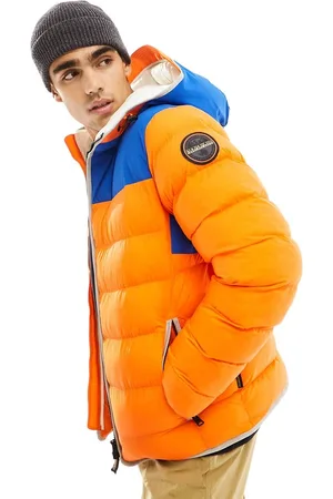 Napapijri Shackleton hooded insulated puffer jacket in and blue