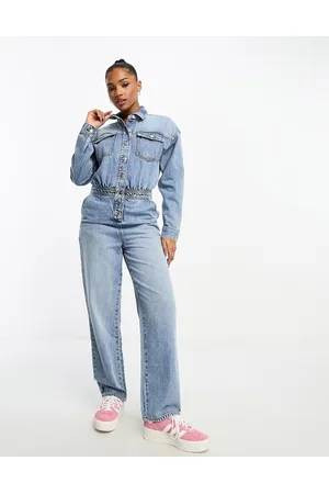 Miss Selfridge Denim boiler suit in wash