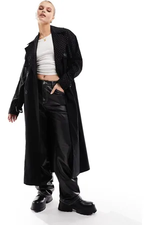 River Island Studded trench coat in