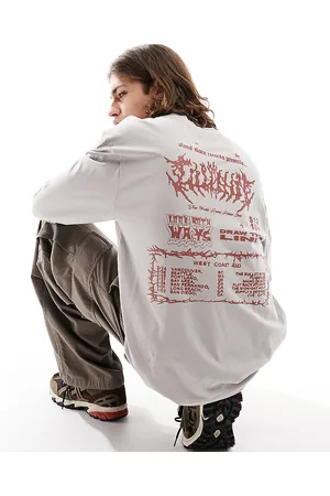 COLLUSION Long sleeve t-shirt in with band line up print